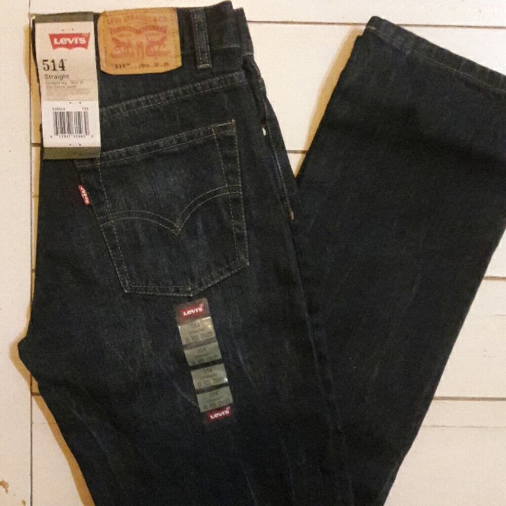 LEVI's 514 Slim Fit Denim Jeans Boys 18 29x29 Blue Rinsed Denim